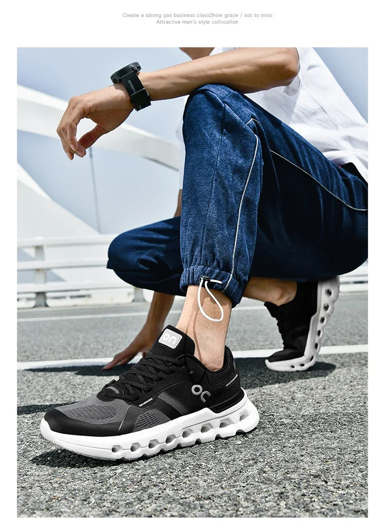 2025 New running shoes - Men's fashionable sports shoes - outdoor fitness training shoes, shock-absorbing running shoes