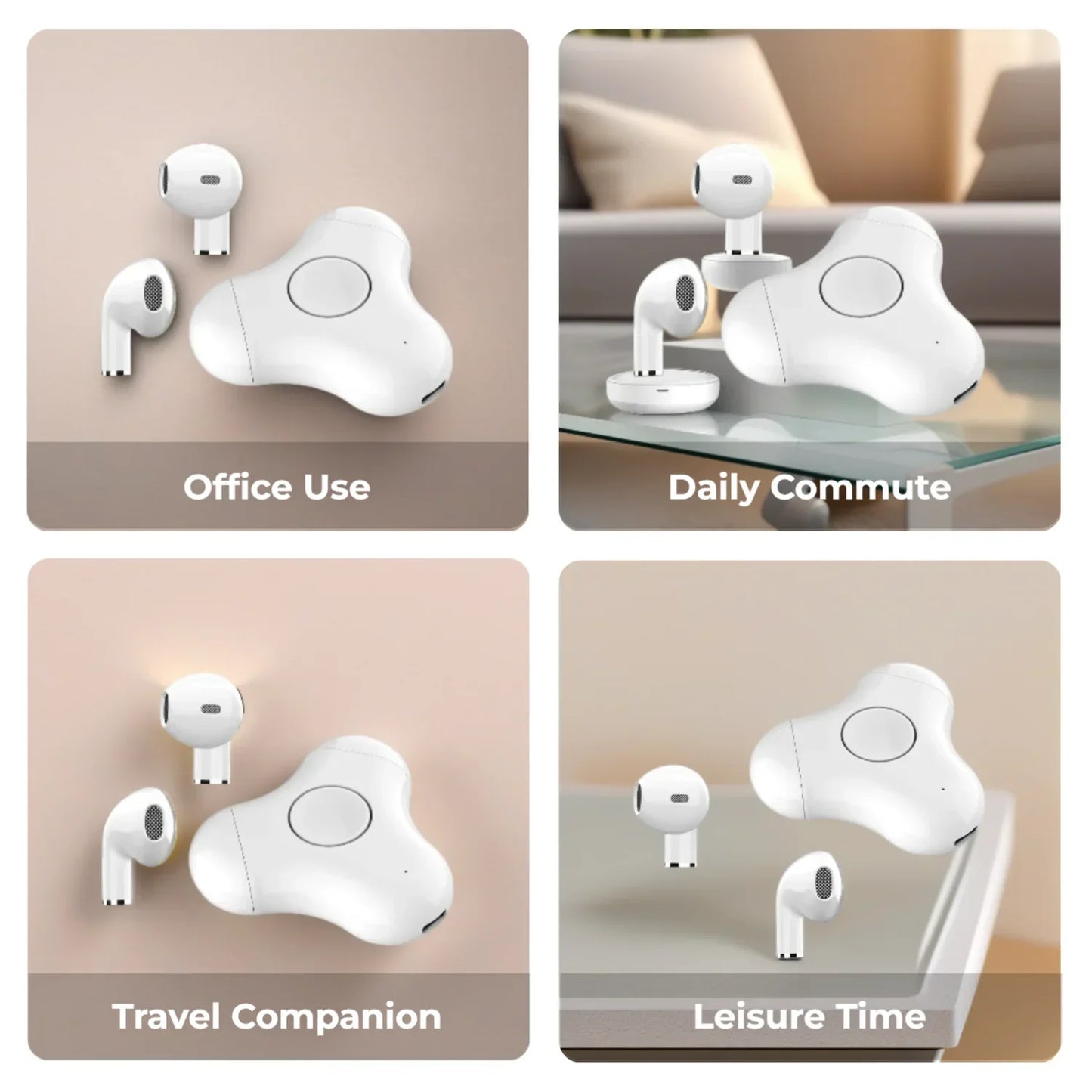 AI 144-Language Translator, Rotating Finger Grip Open-Ear Wireless Bluetooth Headset 2026 NEW AONEZ