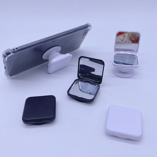 Thin Square Cosmetic Mirror Glass Flip Mobile Phone Telescopic Folding Bracket