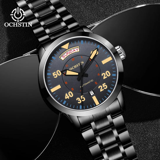 Ochstin new 2025 master series casual simple wind double calendar mechanical movement wrist watch men mechanical watch