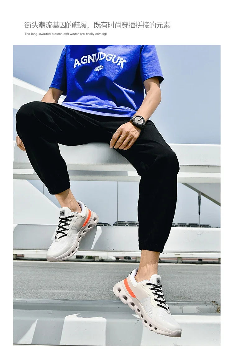 2025 New running shoes - Men's fashionable sports shoes - outdoor fitness training shoes, shock-absorbing running shoes
